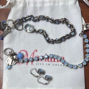 Mariana Blue Crystal Jewelry Set In rhodium
